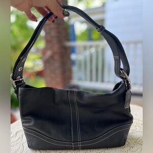 Coach 2007 Convertible Strap Black Leather Shoulder Bag - Style F10939